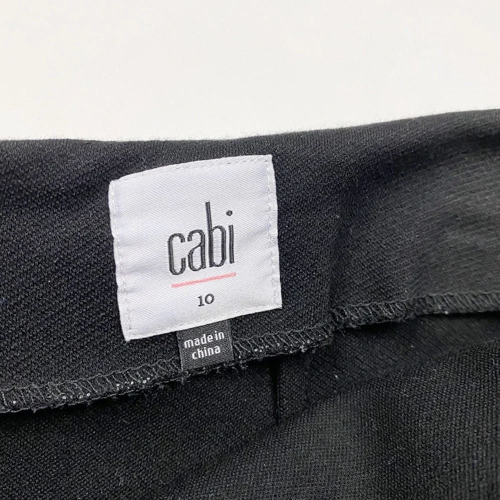 Cabi 3099 Asymmetrical Draped Overlay Pencil Skirt Women 10 Black‎